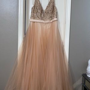 Beautiful champagne gown worn once size 14